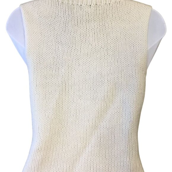 Trina Turk Los Angeles Sleeveless Turtleneck Cable Knit Wool Sweater Medium - Picture 4 of 7
